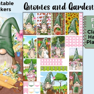 Printable Gnome Planner Stickers: Made to Fit the Classic Happy Planner – Gnomes and Gardens