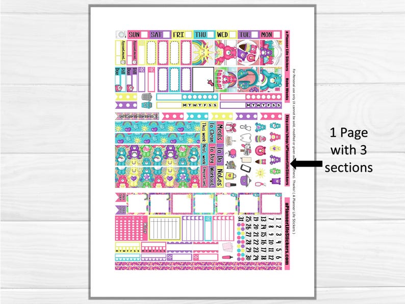 Hobonichi Weeks Teddy Bear Printable Planner Stickers: Lovely Bears - Etsy