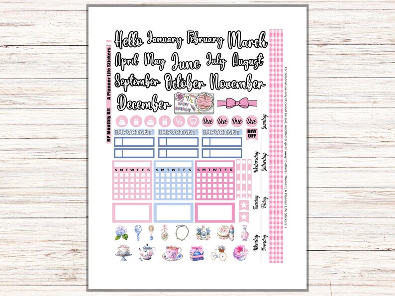 Monthly Spring Printable Planner Stickers: Made to Fit the Classic ...