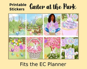 Printable Easter Planner Stickers: Made to Fit the Erin Condren Planner – Easter at the Park