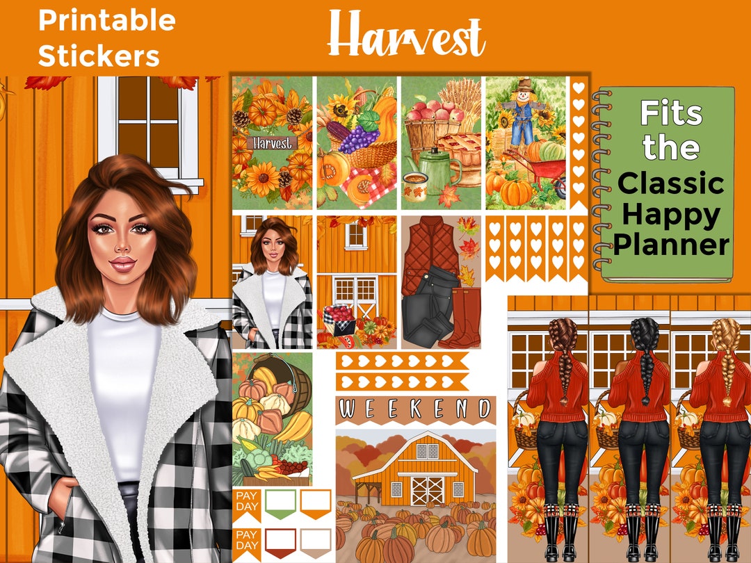 Fall Printable Planner Stickers: Made to Fit the Classic Happy - Etsy
