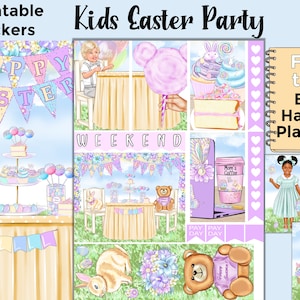 Easter Printable Planner Stickers: Made to Fit the Big Happy Planner – Kids Easter Party