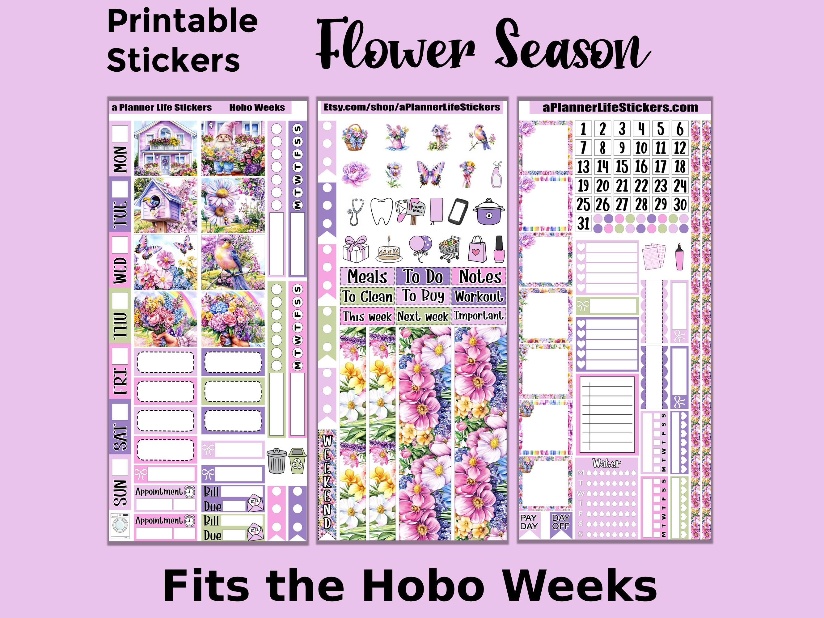 Hobonichi Weeks Flower Printable Planner Stickers: Flower Season - Etsy
