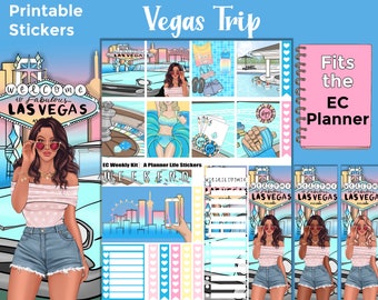 Printable Las Vegas Planner Stickers: Made to Fit the Erin Condren Planner – Vegas Trip