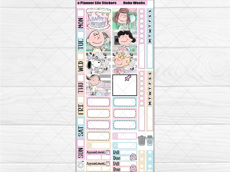 Hobonichi Weeks Birthday Printable Planner Stickers: Birthday Cuties - Etsy