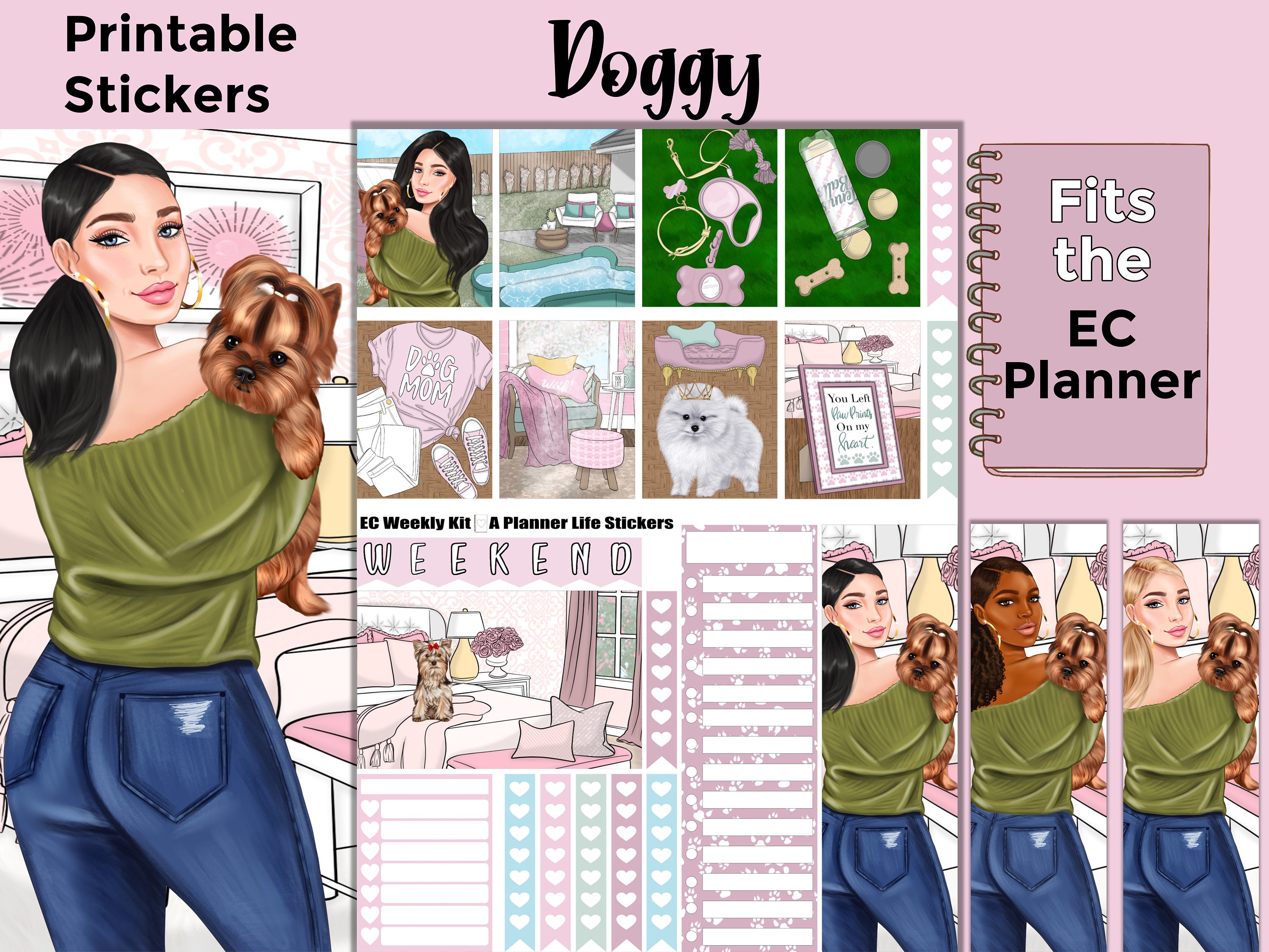 Printable Dog Planner Stickers Made to Fit the Erin Condren Etsy