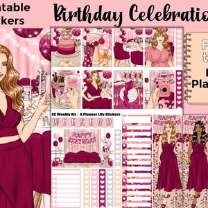 Printable Birthday Planner Stickers: Made to Fit the Erin Condren Planner – Birthday Celebration