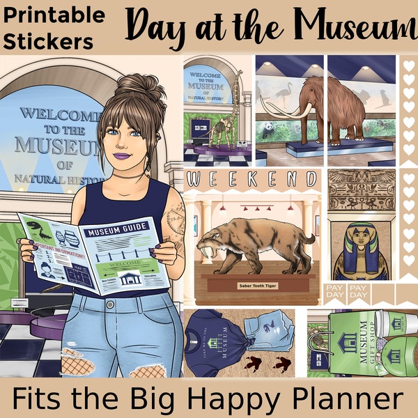 Museum Printable Planner Stickers: Made to Fit the Big Happy Planner – Day at the Museum