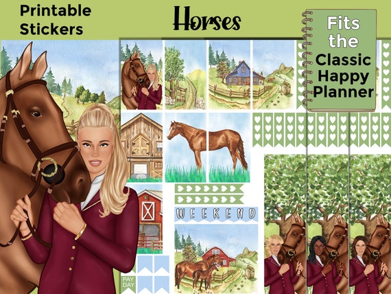 Horse Printable Planner Stickers: Made to Fit the Classic - Etsy
