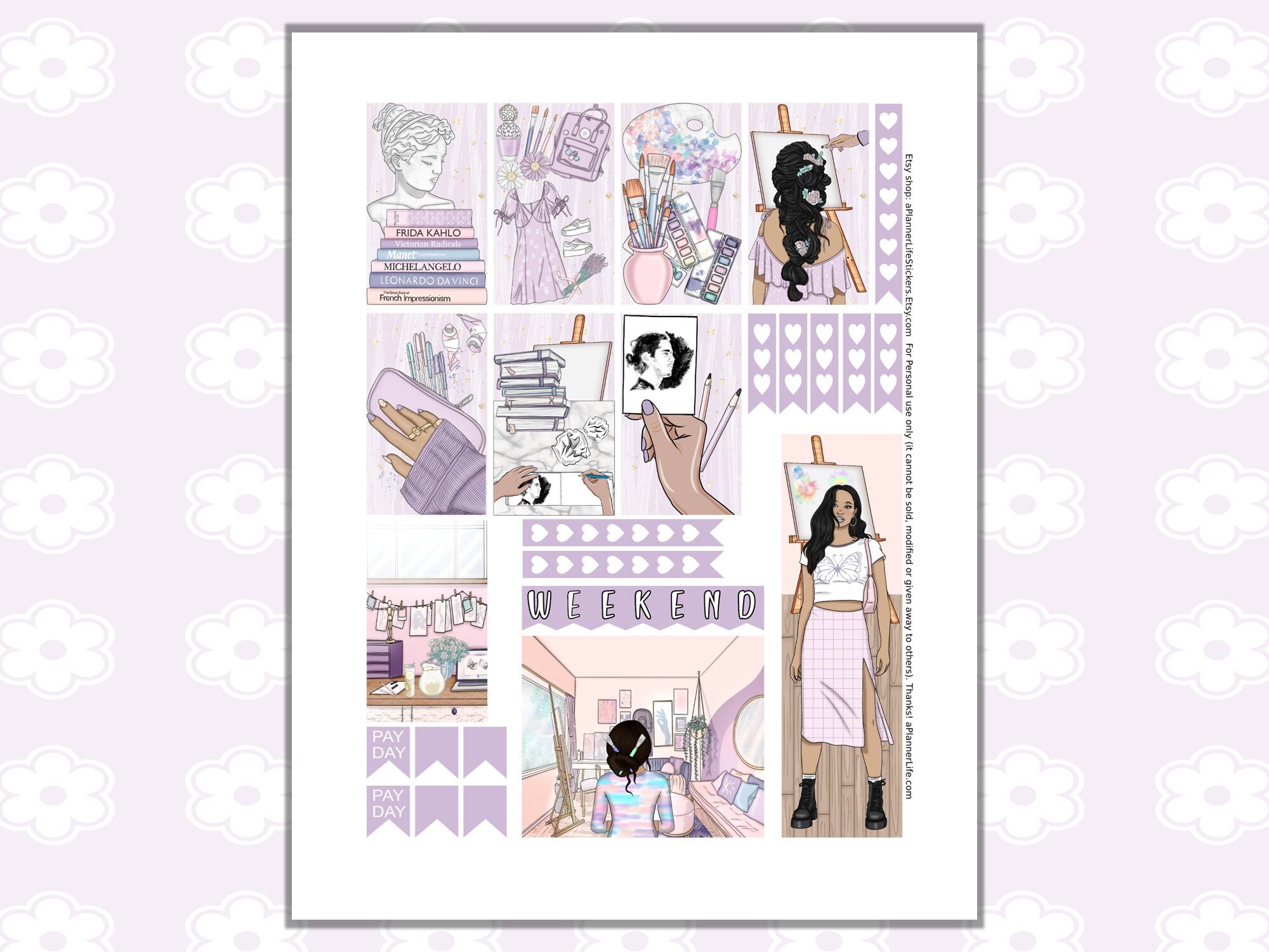 Printable Art Planner Stickers: Made to Fit the Classic Happy - Etsy Canada