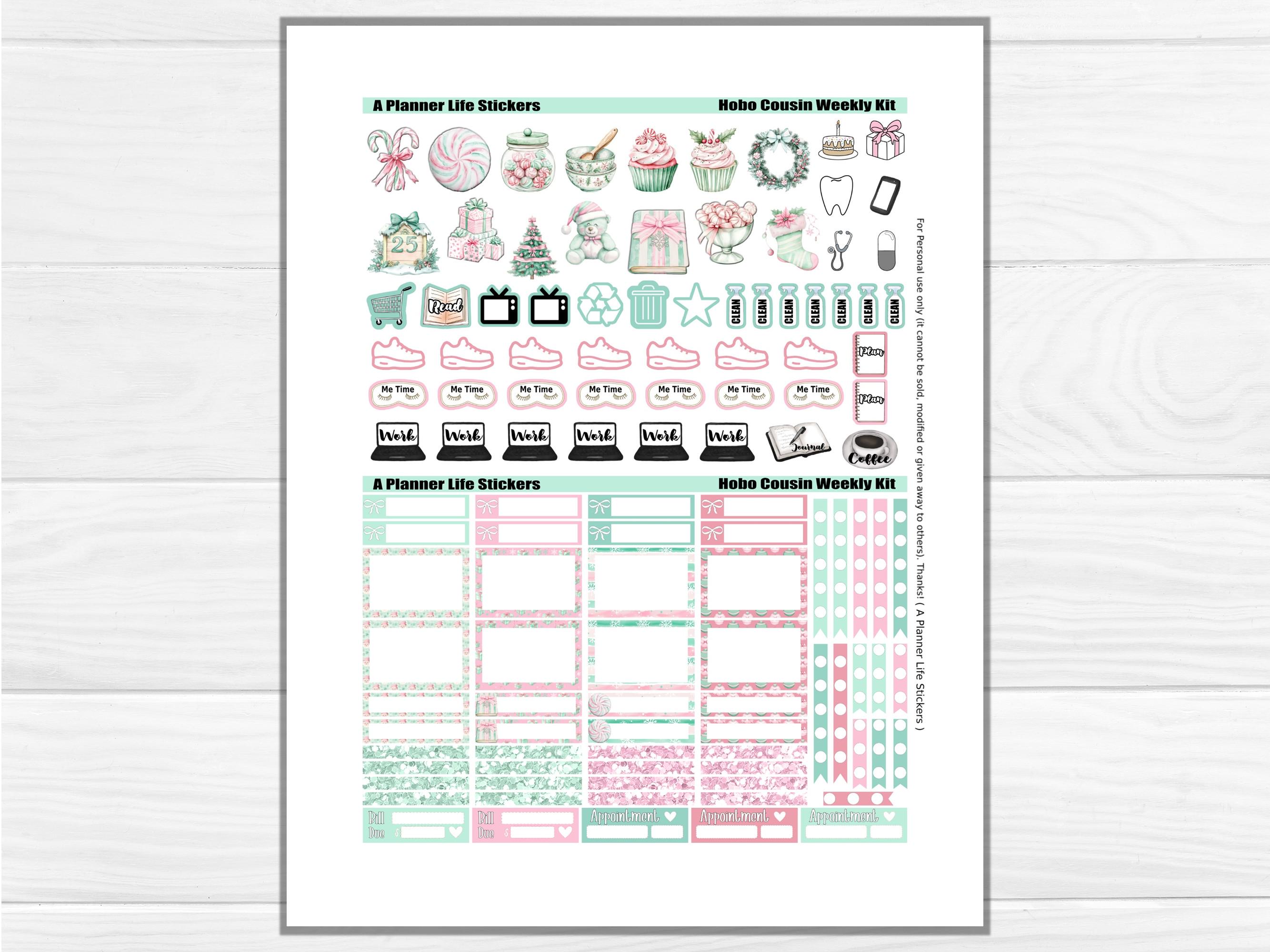 Weekly Hobonichi Cousin Christmas Printable Planner Stickers ...