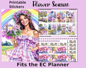 Printable Flower Planner Stickers: Made to Fit the Erin Condren Planner – Flower Season