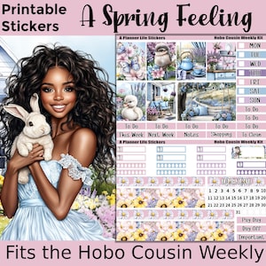 Adesivos para o planejador semanal de primavera Hobonichi Cousin: uma sensação de primavera
