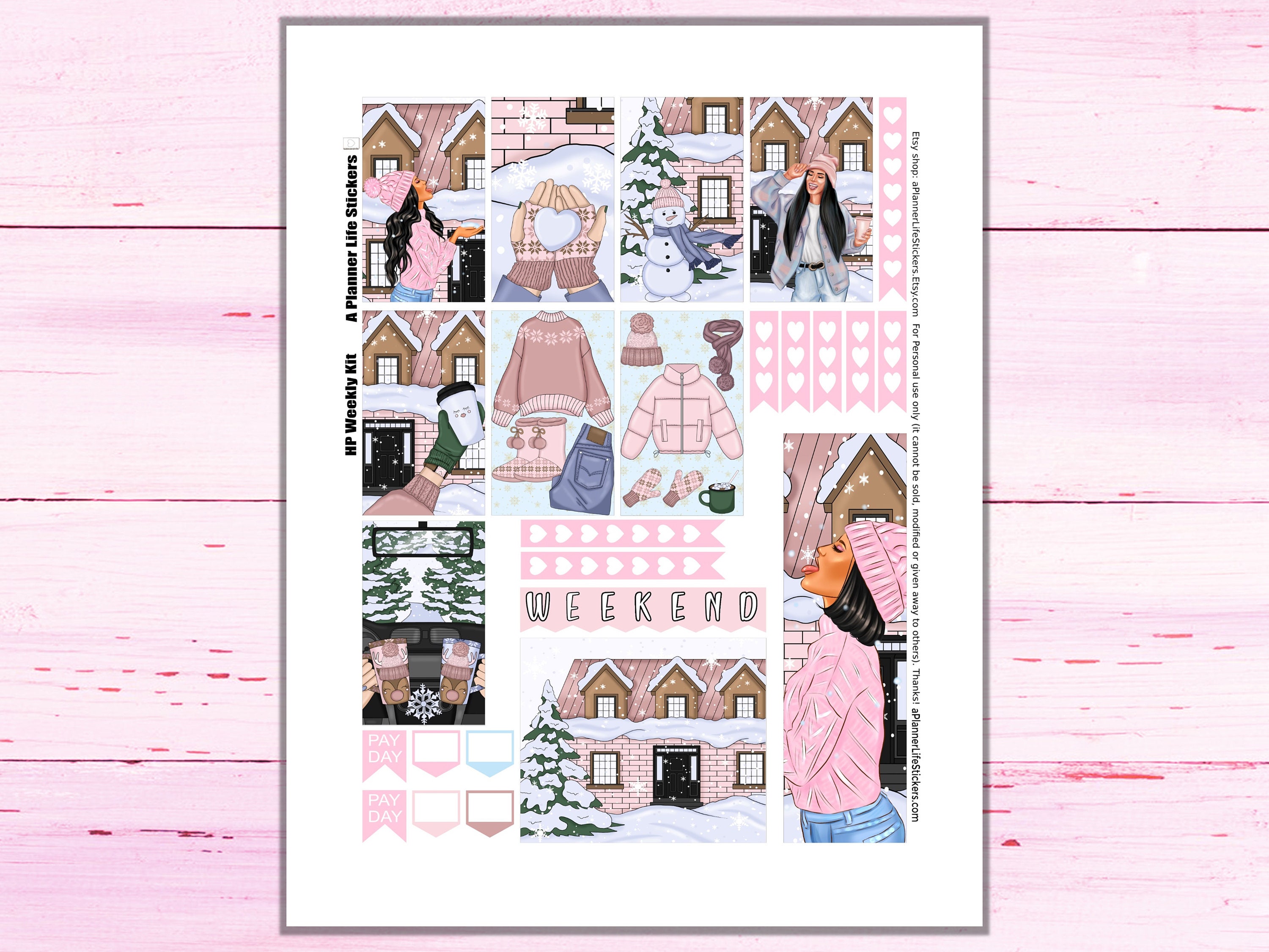 Winter Printable Planner Stickers: Made to Fit the Classic | Etsy