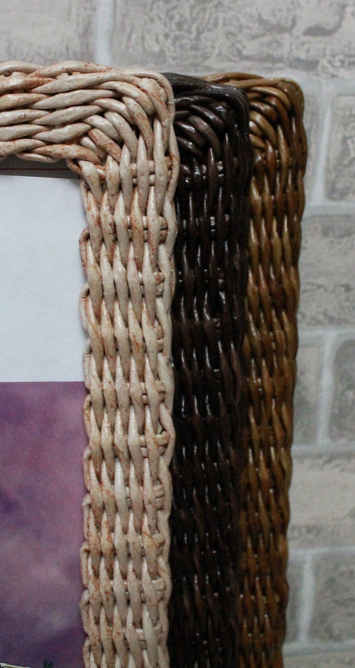 Wicker photo frame A4 made of natural material handmade.Woven Etsy