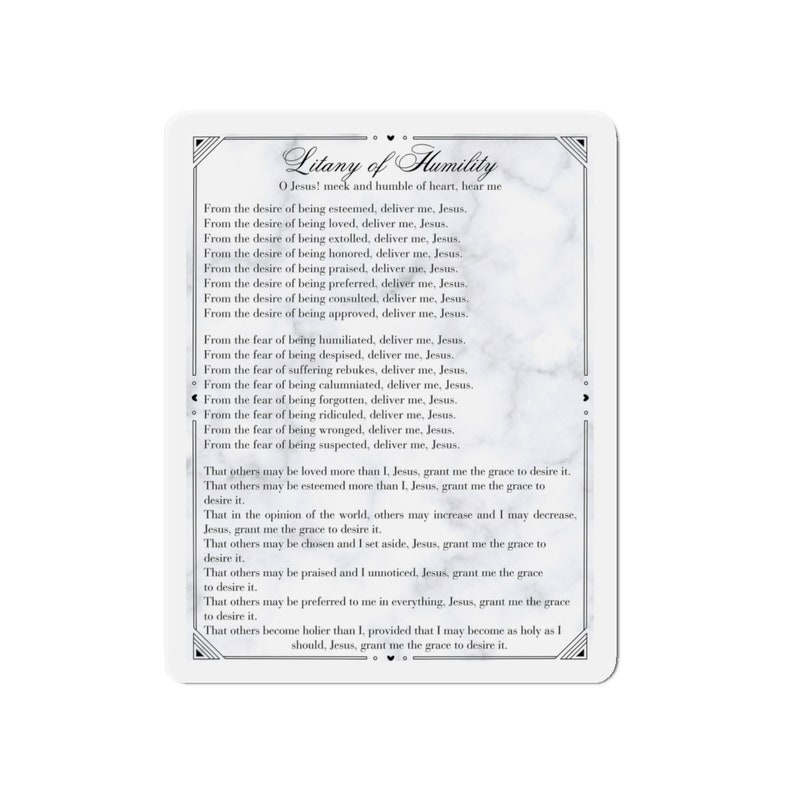 Humility Magnet Litany of Humility, Catholic Magnet, Catholic Prayers, Confirmation ...