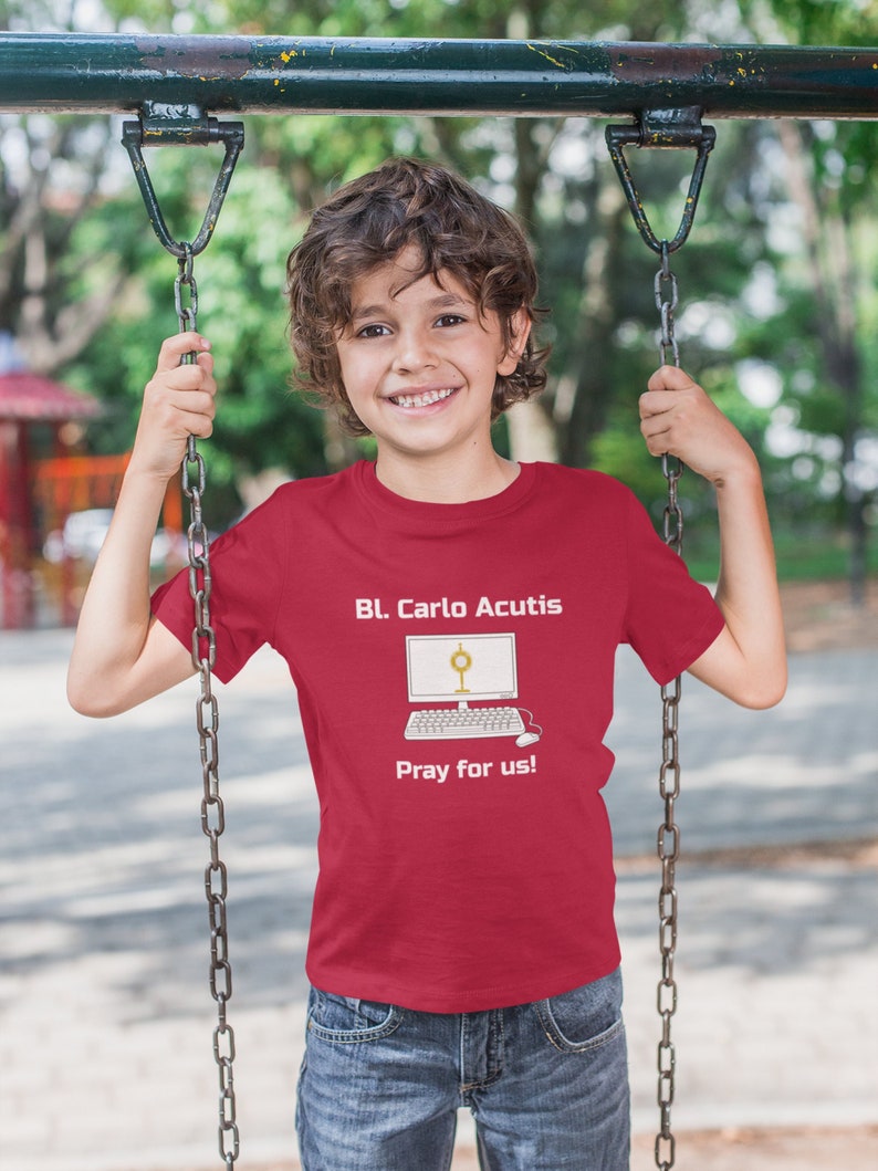 Carlo Acutis Kids Cotton Tee Catholic Shirt Catholic Kids - Etsy India