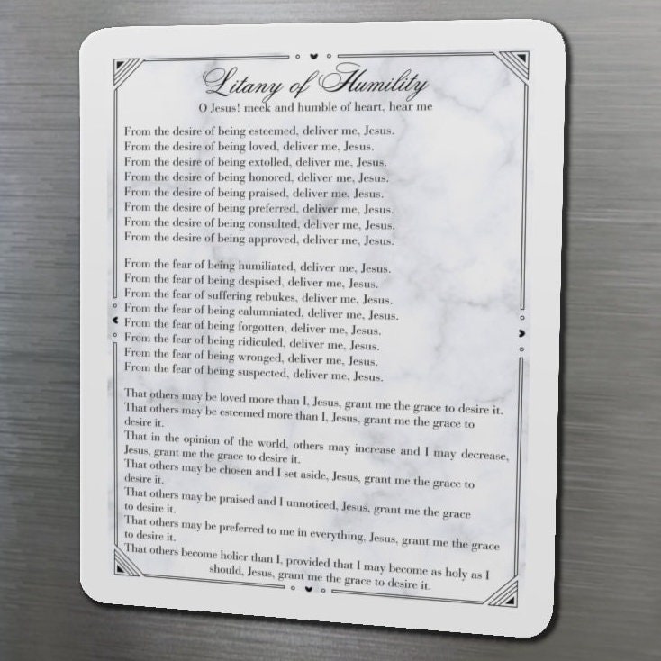 Humility Magnet Litany of Humility, Catholic Magnet, Catholic Prayers, Confirmation ...