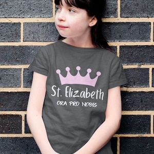St. Elizabeth Children&#39;s Shirt, Catholic Kid&#39;s Shirt, Catholic Saint Shirt, Catholic Saint Gift, St. Elizabeth Gift, Catholic Children Gift
