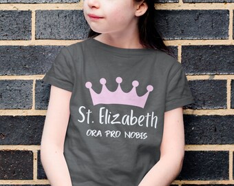 Camisa de niños de Santa Isabel, camisa católica para niños, camisa católica de santo, regalo católico de Santa Isabel, regalo de Santa Isabel, regalo de niños católicos