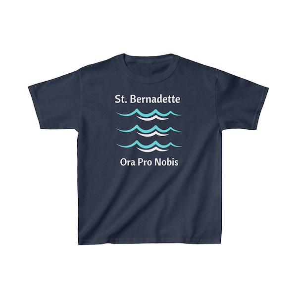St. Bernadette Catholic Kids Cotton Tee, Catholic Tshirt, Catholic Gift, Confirmation Gift, First Holy Communion Gift, Catholic Children Tee
