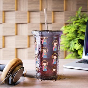 St. Cecilia Children&#39;s Cup with Lid, St. Cecilia Gift, St. Cecilia Cup, Catholic Gift, Catholic Kids Gift, Unique Cecilia Gift, Catholic Mug