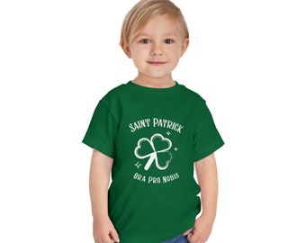 St. Patrick Toddler T-shirt, St. Patrick&#39;s Day, Catholic Children&#39;s Tee, Catholic Gift, Catholic Kids shirt, Godchild Gift, Baptism Gift
