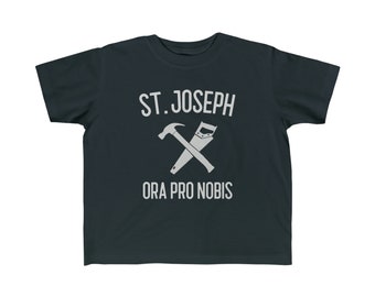St. Joseph Catholic Toddler Jersey Tee, Catholic Children&#39;s Shirt, St. Joseph Gift, Catholic Shirt, Boys, Catholic Gift for Kids