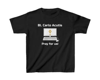 Carlo Acutis Kids Cotton Tee, Catholic Shirt, Catholic Kids Shirt, Blessed Carlo Acutis, Catholic Saint Shirt, Catholic T-Shirt for Children