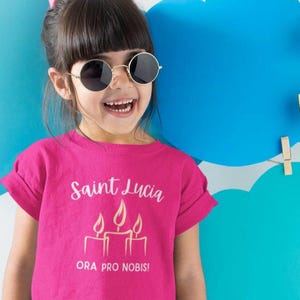 Catholic Kids Tee, Saint Lucy, St Lucia, First Communion Gift, Girls Top, Short Sleeve Toddler Shirt, Catholic Girls Gift, Religious Apparel