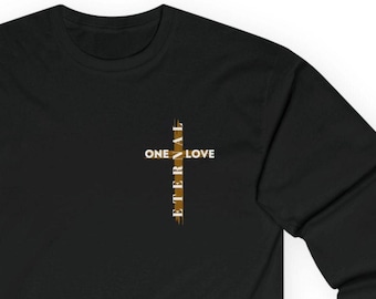 Christian Men's Cotton Long Sleeve Tee, Catholic Men's Shirt, Valentine's Day gift for Man, Gift for Priest, Catholic Dad Gift