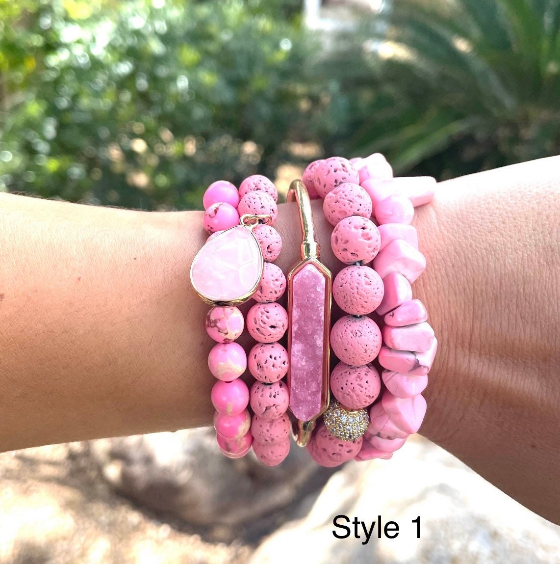 Pink Bracelets Set of 5 Pink Bracelets Pink Bracelet Set Pink