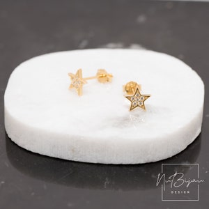 Star stud earrings, Tiny cz stud earrings, Clearance Earrings, Silver star earrings, Cartilage earring, Teen Studs, Fast shipping gift, 50%