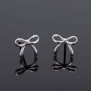 Bow Stud Earrings, 925 Sterling Silver earrings, Fast shipping gift, Bow Post Earrings, Small Ribbon Earrings, Bow tie stud earrings