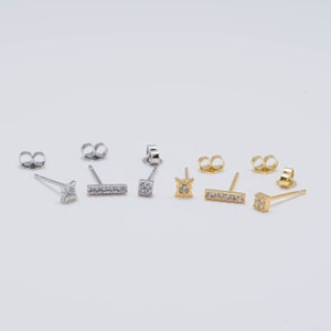 Set of 3 Stud earrings, Fast shipping gift, Mix Trio piercing Set, Set Tiny Earrings, Multi piercing earrings, Cartilage studs, Helix-Conch