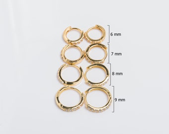 Gold Huggie Earrings, Sterling Silver Hoop, Cartilage, Helix, Tragus