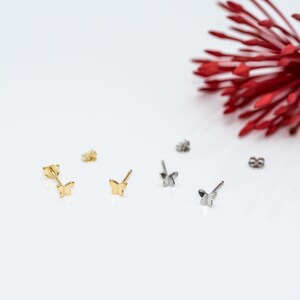 Tiny Butterfly Stud earrings, Fast shipping gift, Minimalist earrings, 925 Sterling Silver earrings, Gold Cartilage earrings,Helix piercing