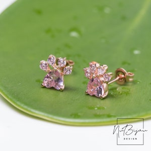 Cat Paw Stud Earrings- Fast shipping gifts- Small Paw Print Studs- Tiny Earrings- Pet Lover Gift- Clearance earrings- Dog paw stud earring