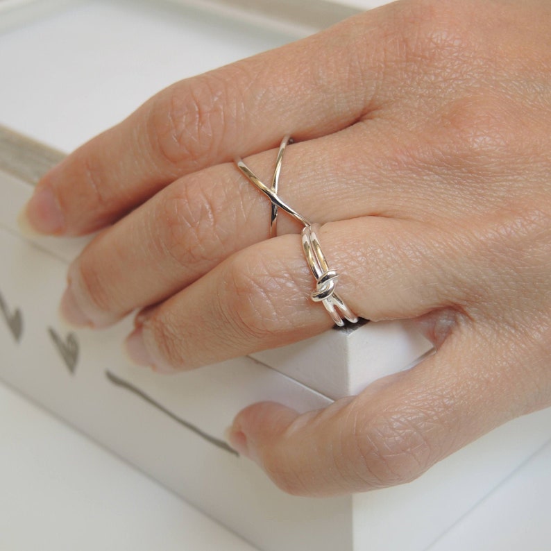 Adjust Silver Ring Criss Cross Ring Silver Cross X Ring Etsy
