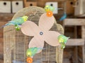 Rotating Flower Perch Wheel with Food Holders for Birds, Foraging Swing Toy, Playground for Budgies, Parakeets, Parrots, Cockatiels