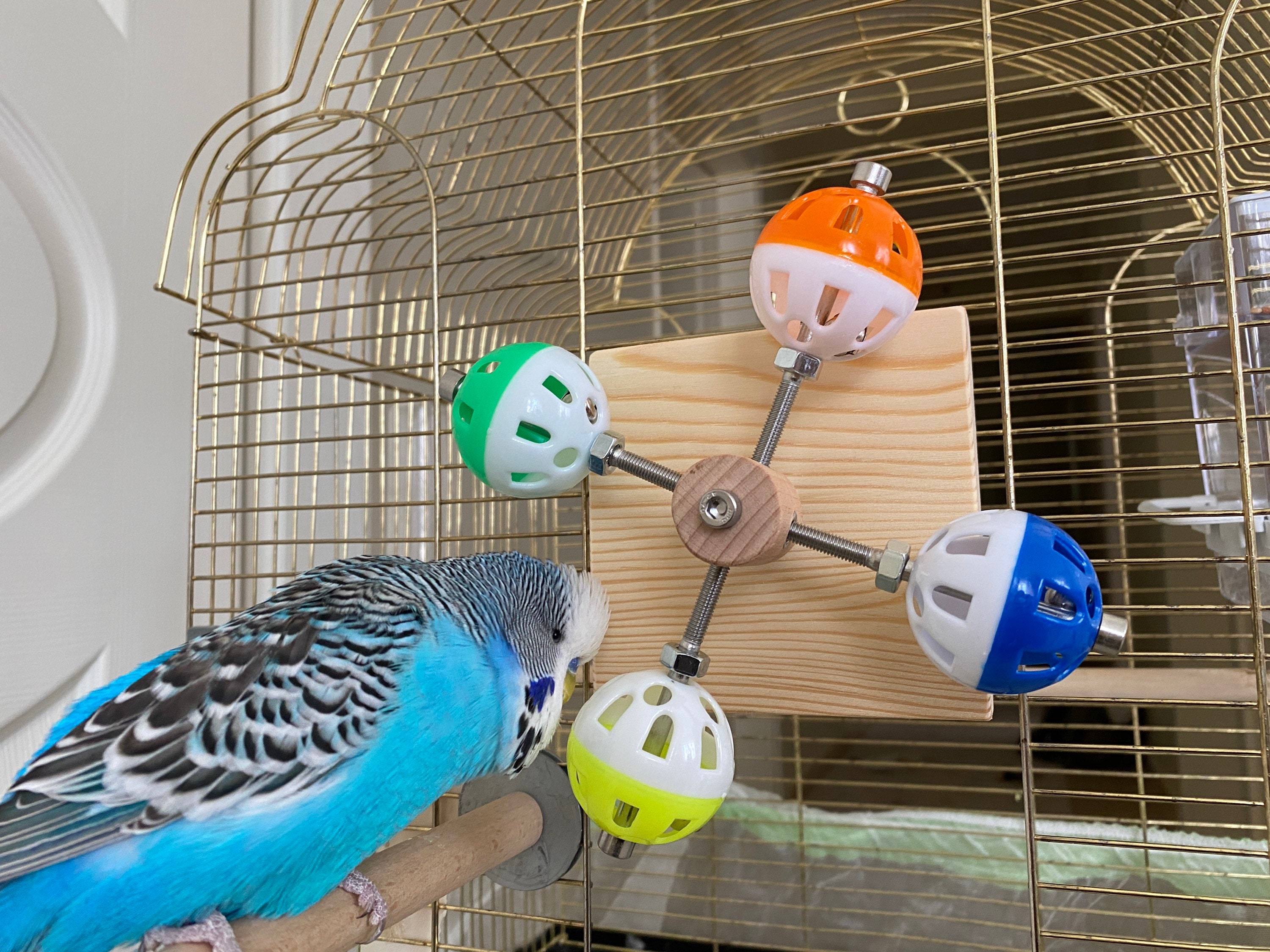 Rotating Colorful Balls Toy for Birds, Budgies, Budgerigars, Parakeets, Parrots, Cockatiels, Parrotlets, Lovebirds, Conure, Caique, Lorikeet