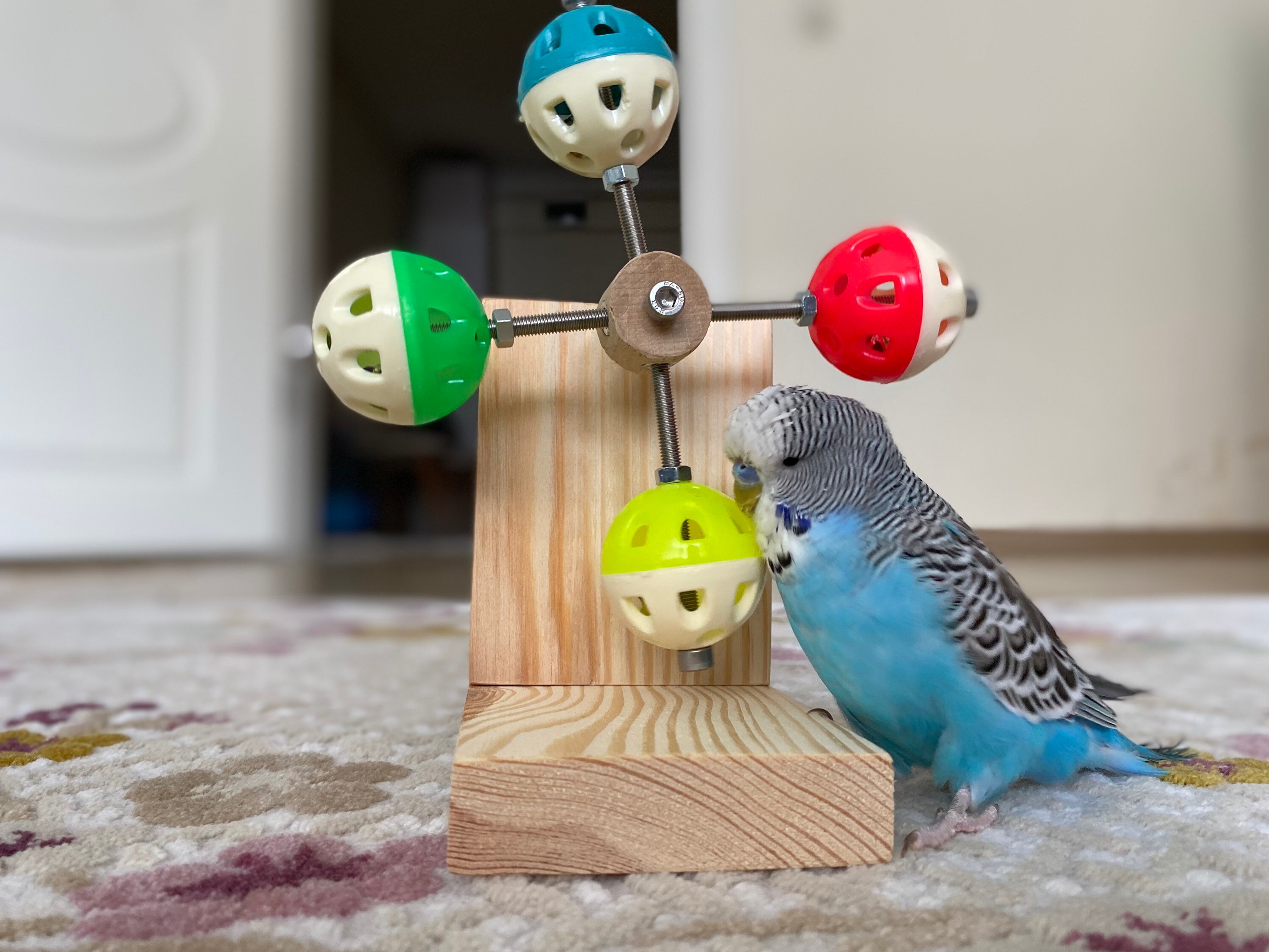 Glumes Parrot Bell Toy Bird Chew Toys with Bells & Swing for Conure Cockatoo Macaw African Grey  Budgie Parakeet Cockatiel Lovebird Finch Cage Toys 