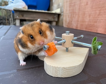 Heart shape hamster feeder toy, food and treat holder, cage accessories, hamster wheel, hamster house