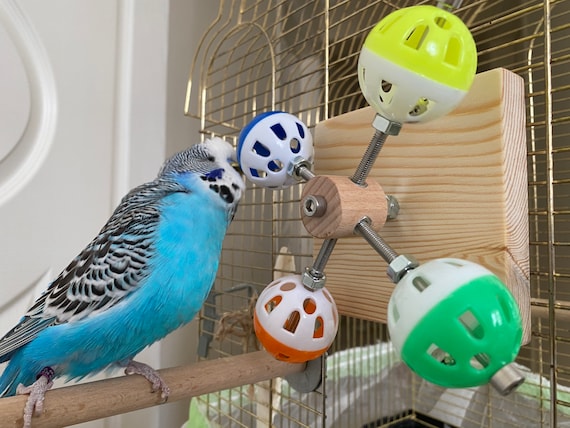 Rotating Bird Toy With Bell, Budgie Toy, Parakeet Toy, Parrot Toy, Perch,  Cage Accessories, Plastic Ball for Birds 