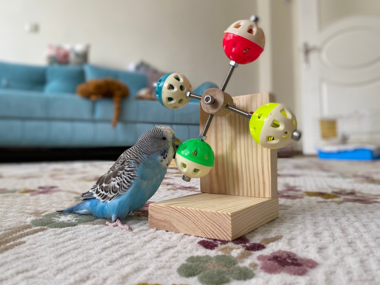 Rotating Bird Toy With Bell Budgie Toy Parakeet Toy Parrot Etsy Australia