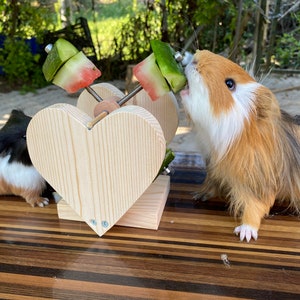 Personalized two heart feeder wheel toy for guinea pigs, guinea pig cage accessories, food holder, feederer, stand,