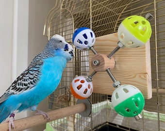 Rotating Colorful Balls Toy for Birds, Budgies, Budgerigars, Parakeets, Parrots, Cockatiels, Parrotlets, Lovebirds, Conure, Caique, Lorikeet