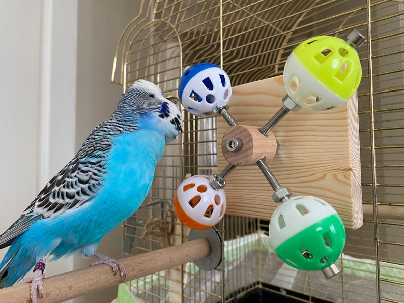 Rotating Colorful Balls Toy for Birds, Budgies, Budgerigars, Parakeets, Parrots, Cockatiels, Parrotlets, Lovebirds, Conure, Caique, Lorikeet image 1