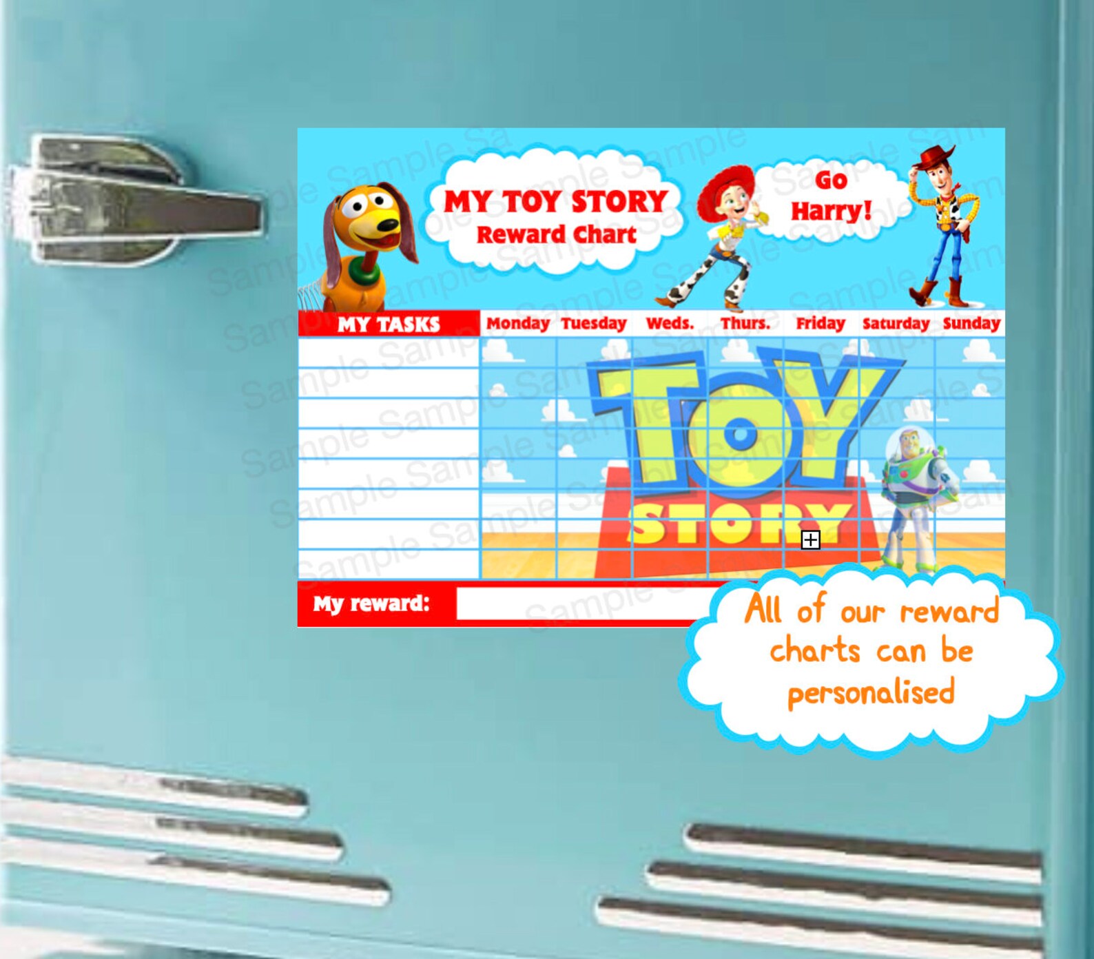 Toy Story Reward Chart Personalised with your child's | Etsy