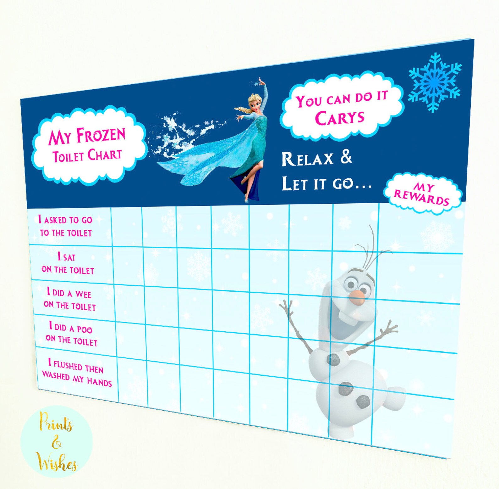 Personalised Frozen Potty or Toilet Training Chart | Etsy